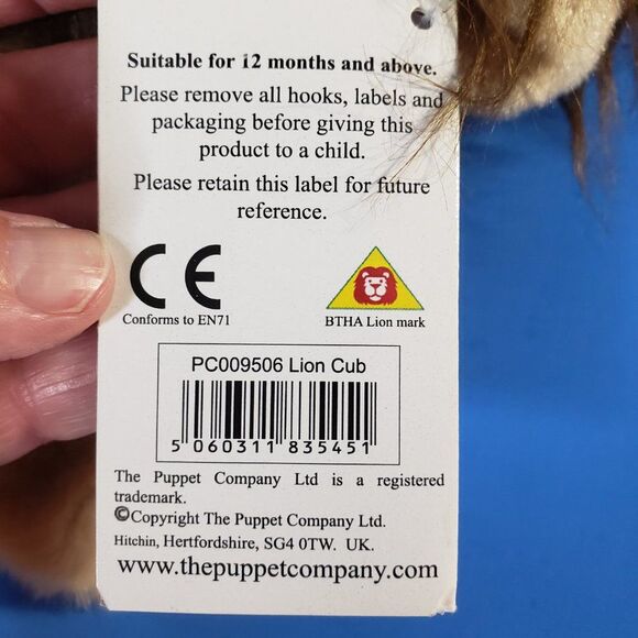 The Puppet Company Lion Cub Hand Puppet Plush Stuffed Animal Cute - Picture 8 of 10